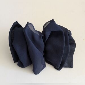 Riviera Navy Chiffon Oversized Bow Barrette Woman's Hair Accessory